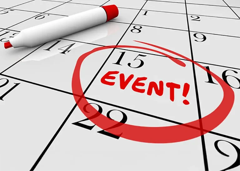 calendar with event written in red ink and circled